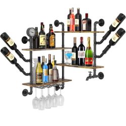 Industrial Wall Wine Rack