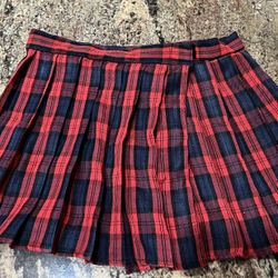 New Women’s Juniors Size, Medium Size, Large School Girl, Plaid Mini Skirt costume wraparound Velcro closure
