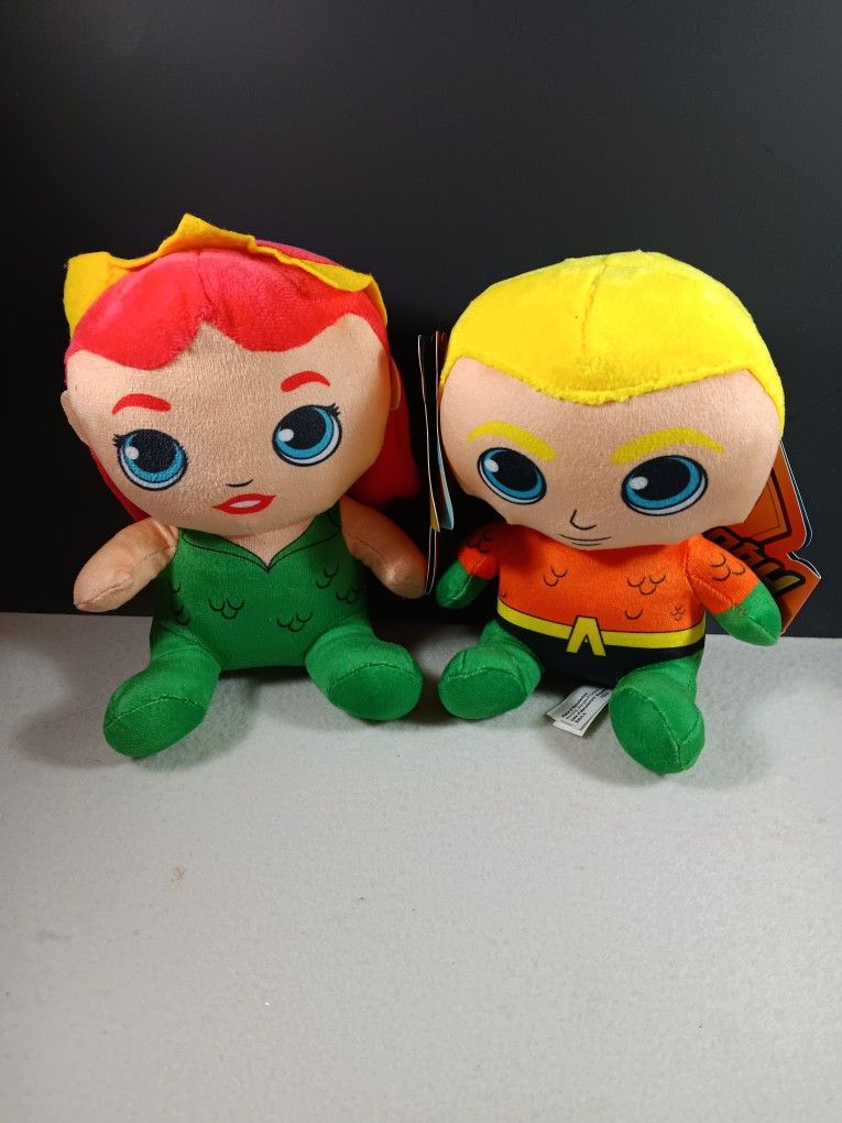 Aquaman Plush DC Comics Justice League Set of 2 Aquagirl 7" Plush Toy Factory