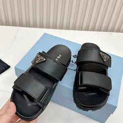 Designer Slides. Sz45(11) (White Dior: Size 8)
