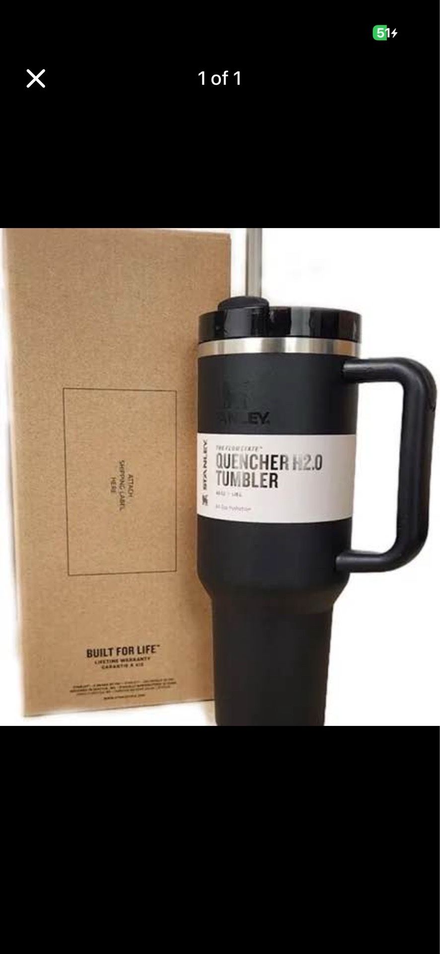 New Stanley Quencher H2.0 Tumbler Black Mug In Box