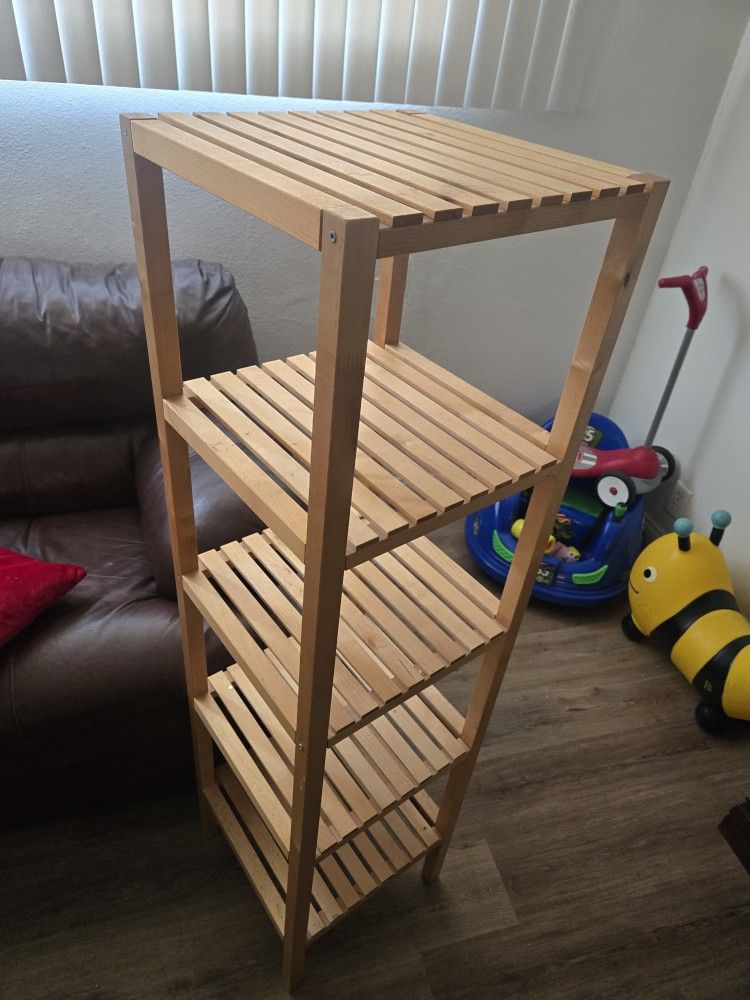 5 Tier Shelving Unit Wooden