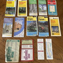 Vintage Maps - 9 Fold Out NJ & NY, 1 Fold Out Deutschland, 2 NY Wallet Subway Maps, 2 Broadway
