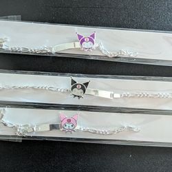 Silver .925 Kuromi Bracelet  For Girls 