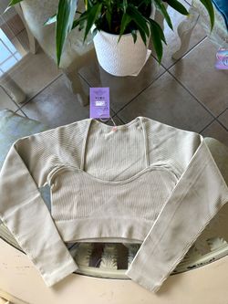 Ribbed Long Sleeve Crop Top