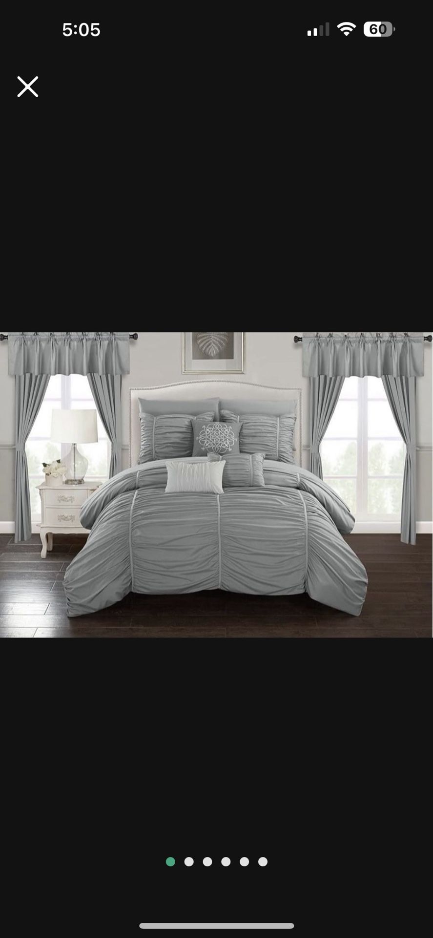 Chic Home Avila 20 Piece Comforter Set Ruffled Ruched Designer Bag Bedding-Sheets Window Treatments Decorative Pillows Shams Included, King, Grey