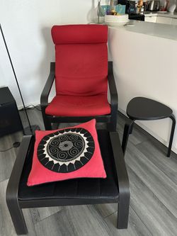 Ikea Pong chair + footstool