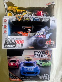3 NEW Kids Toy Bundle | RC Bulldog Buggy, Monster Jam Shake N' Quake & Track Master 8
