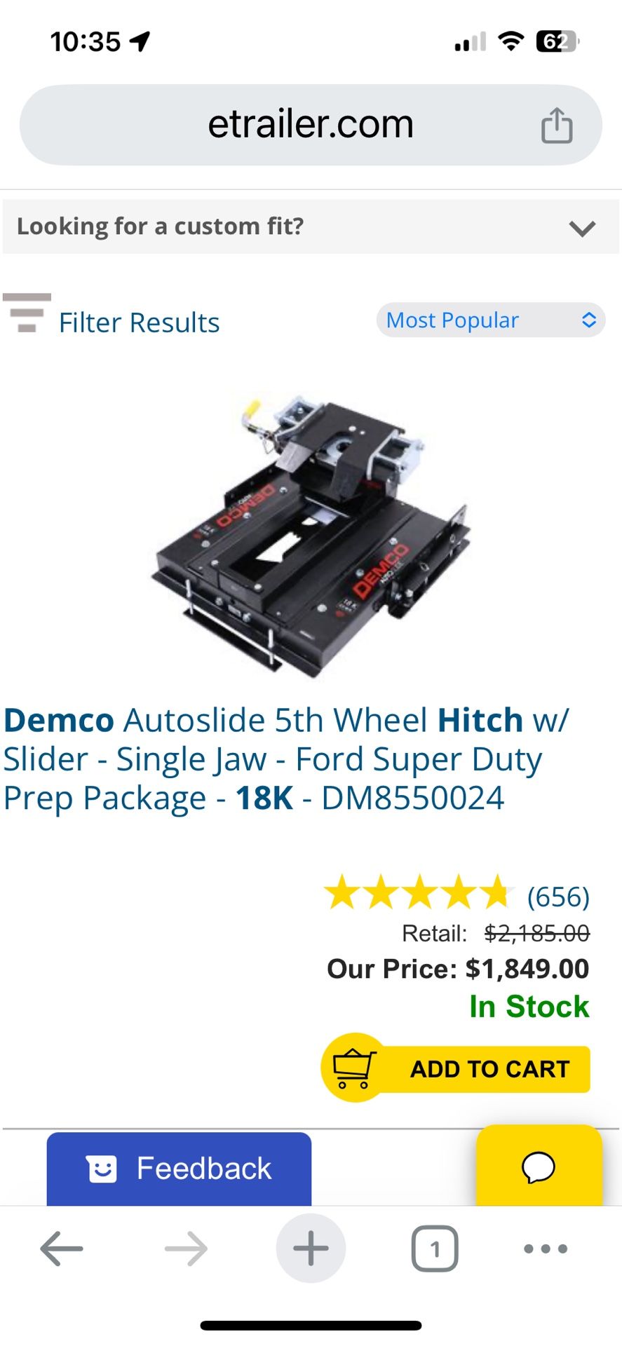Demco Autoslide 5th Wheel hitch