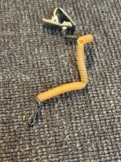 Vintage 80s/90s Coiled Elastic Lanyard with Metal Suspender Clip