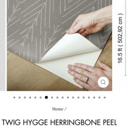 RoomMates TWIG HYGGE HERRINGBONE PEEL AND STICK WALLPAPER