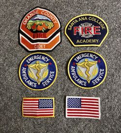 6 Orange County Fire Dept Ambulance American Patch  Shirt Jacket 