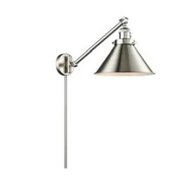 2 Brushed nickel swing arm sconces