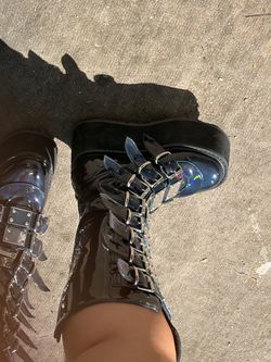 Demonia Black Platform Boots Size 6