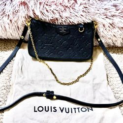 Authentic LOUIS VUITTON Easy Pouch On Strap Monogram Black M80349 