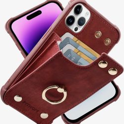 NEW IN BOX CompatibleforiPhone15ProWallet Case with Credit Card Holder,Leather Shockproof ProtectivePhone Cover6.1 inch Supports 360°Rotation