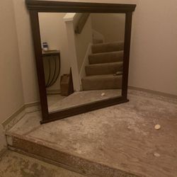 Wooden Framed Mirror 40” X 40”