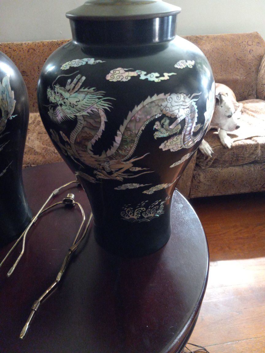 Dragon Lamps Mother Of Pearl