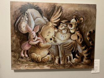 Original Disney Winnie The Pooh Canvas Painting