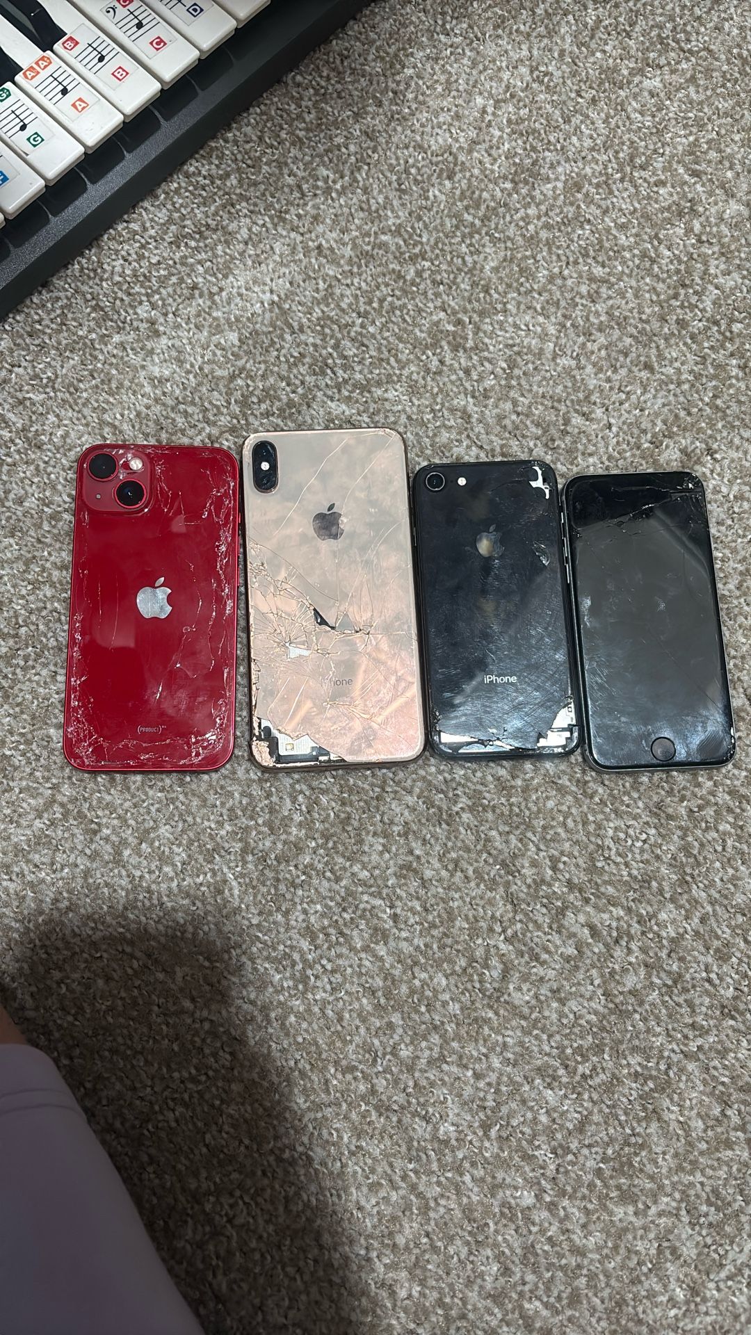 Lot of 4 Broken iPhones for Parts – iPhone 13 / XS / SE / 6s