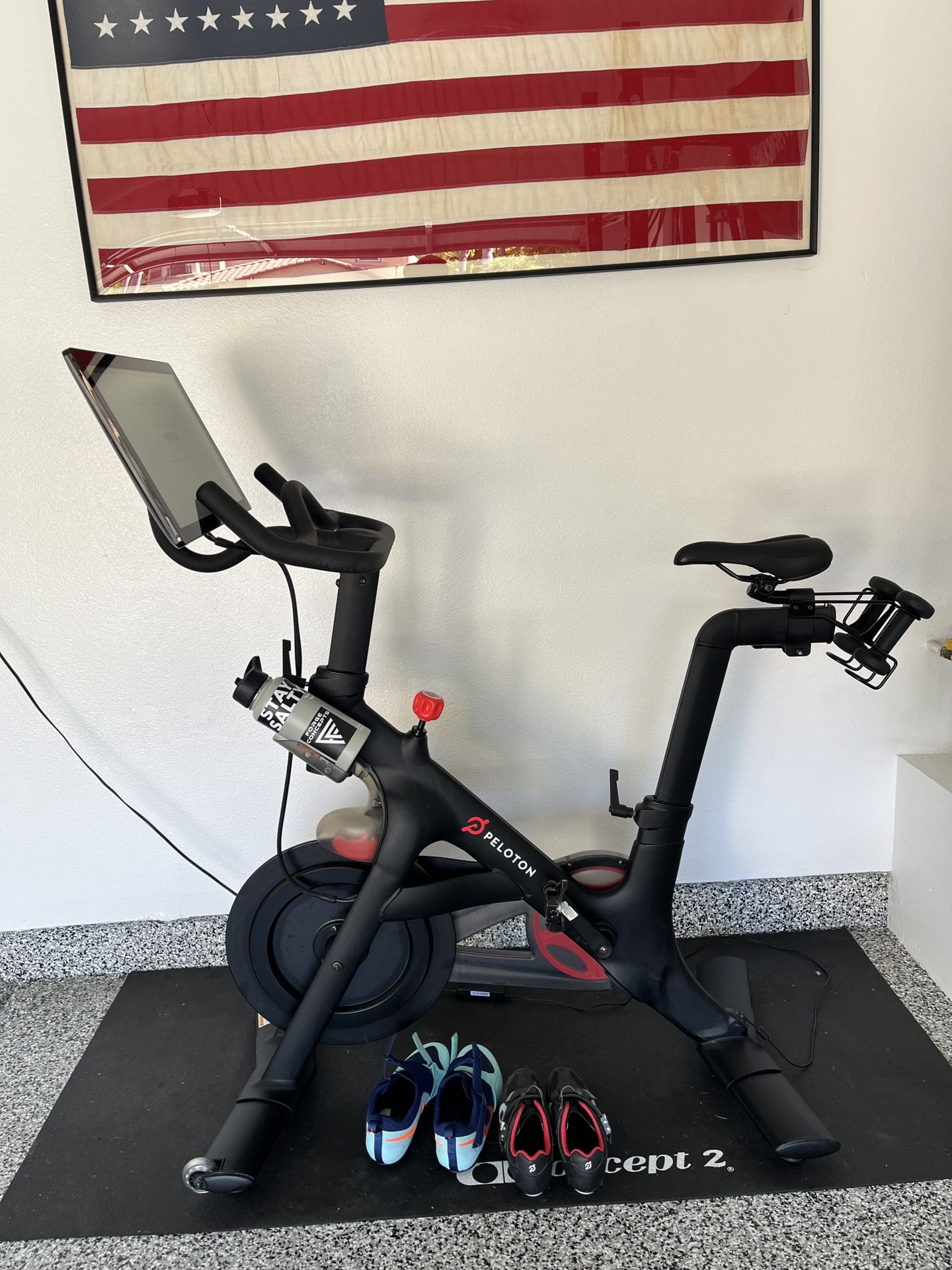 Peloton Bike With Shoes And Mat
