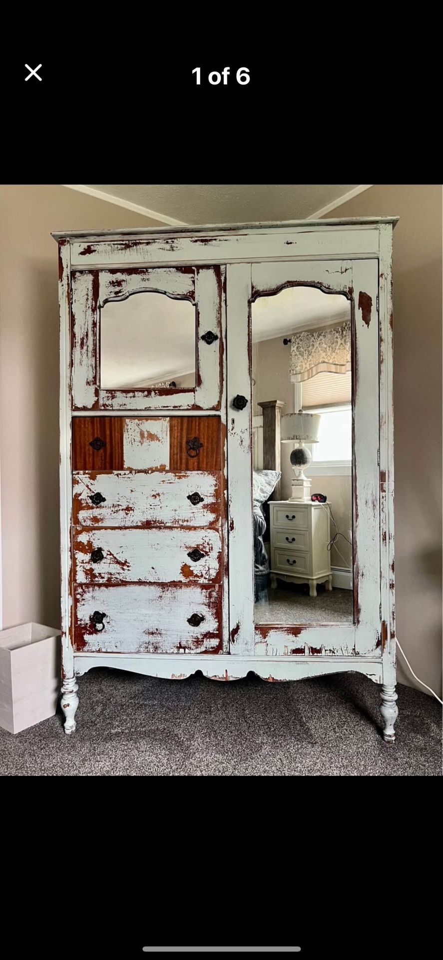 Spacious! Distressed Armoire/Wardrobe/Dresser