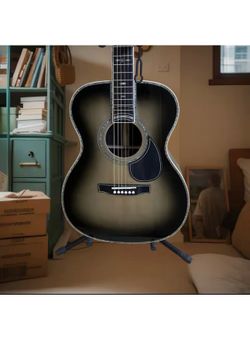 New in the box OM45 20th Anniversary Limited-Edition Platinum Guitar Black to Gray Fade Charcoal Fade New Arrival Acoustic Guitar(E207)