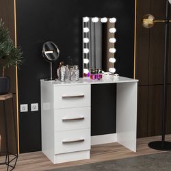 New Small Vanity Desk With Mirror