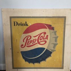 Vintage Wood Pepsi Sign 