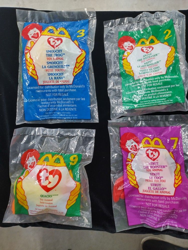 4 McDonald's Collectable Beanie Babies
