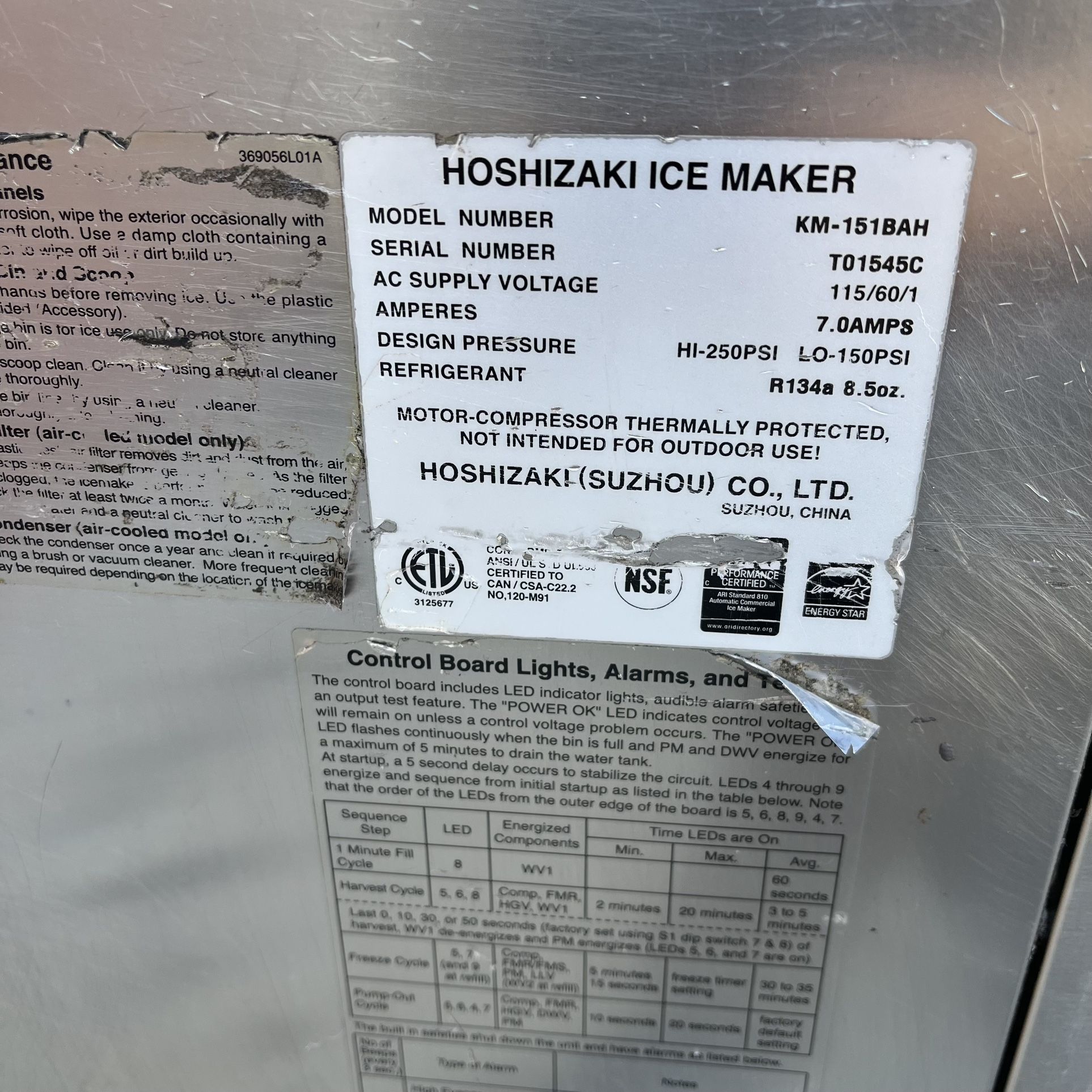 kichi♡様 オーダーページ Hoshizaki KM-151BAH Air cooled ice maker 24” for Sale in Orange