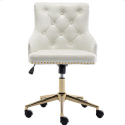 White & Gold Office Chair
