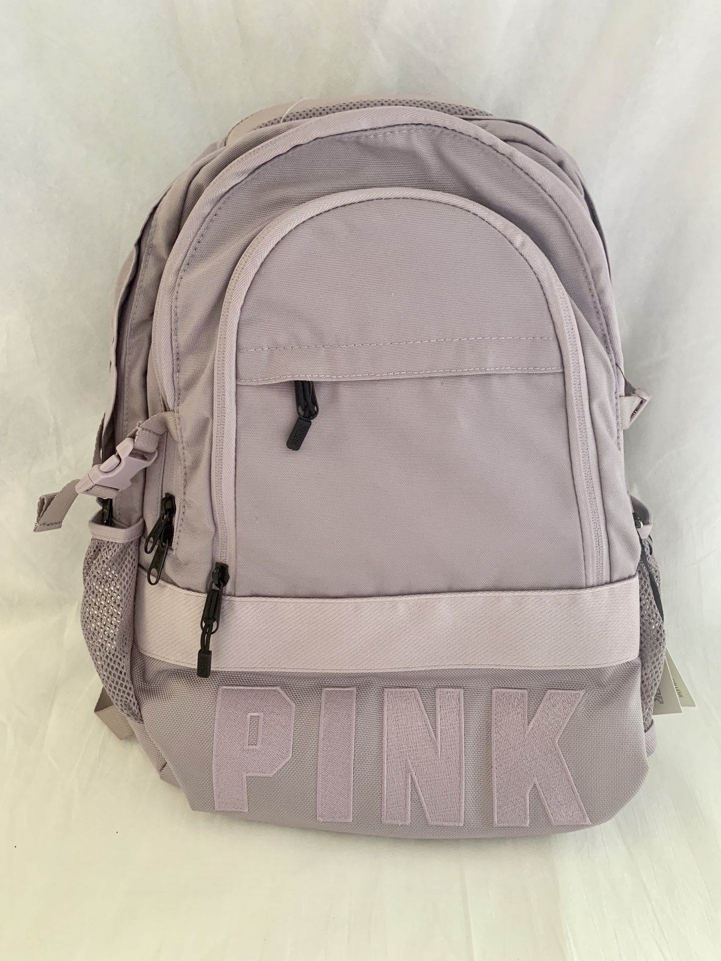 NWT VS Pink Backpack Collegiate Zip Pockets Bag.