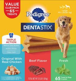 Pedigree Dentastix 65 Piece Variety Pack, 3.5 Pound