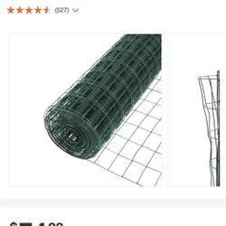 Wire Mesh Vinyl Coated Fence 2 Feet  x  25 Feet, Rectangles Are 2”x3”