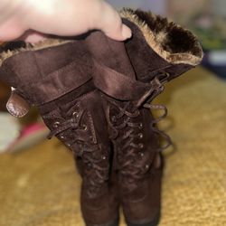 Brown Fur Boots (size 6)