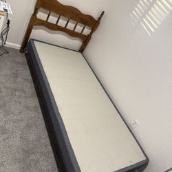 Twin XL Bed Frame, Box Spring, and Mattress
