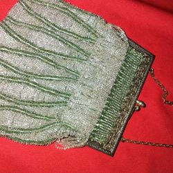Beaded Sterling Vintage Cuff Purse