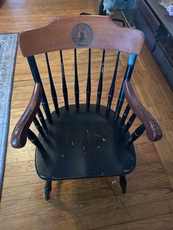 Vintage Virginia military institute wood chair