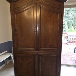 Real Wood Antique Armoire Shelf Dresser 