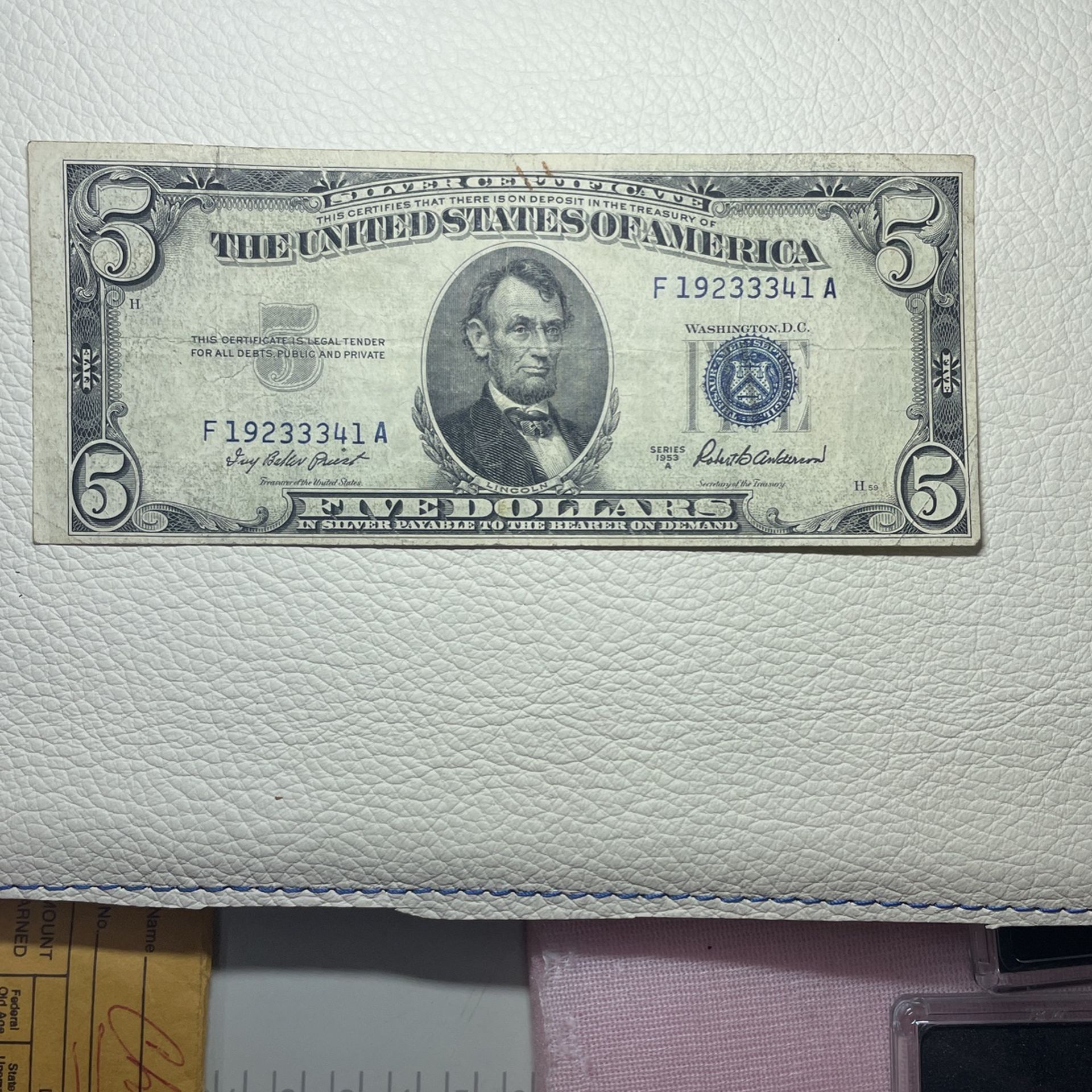 1953 $5 Silver Certificate 
