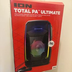 ION High-Power Sound System - Total PA (Ultimate) - Party Bluetooth Speaker 650W + 2 Mics, LED LIGHTS