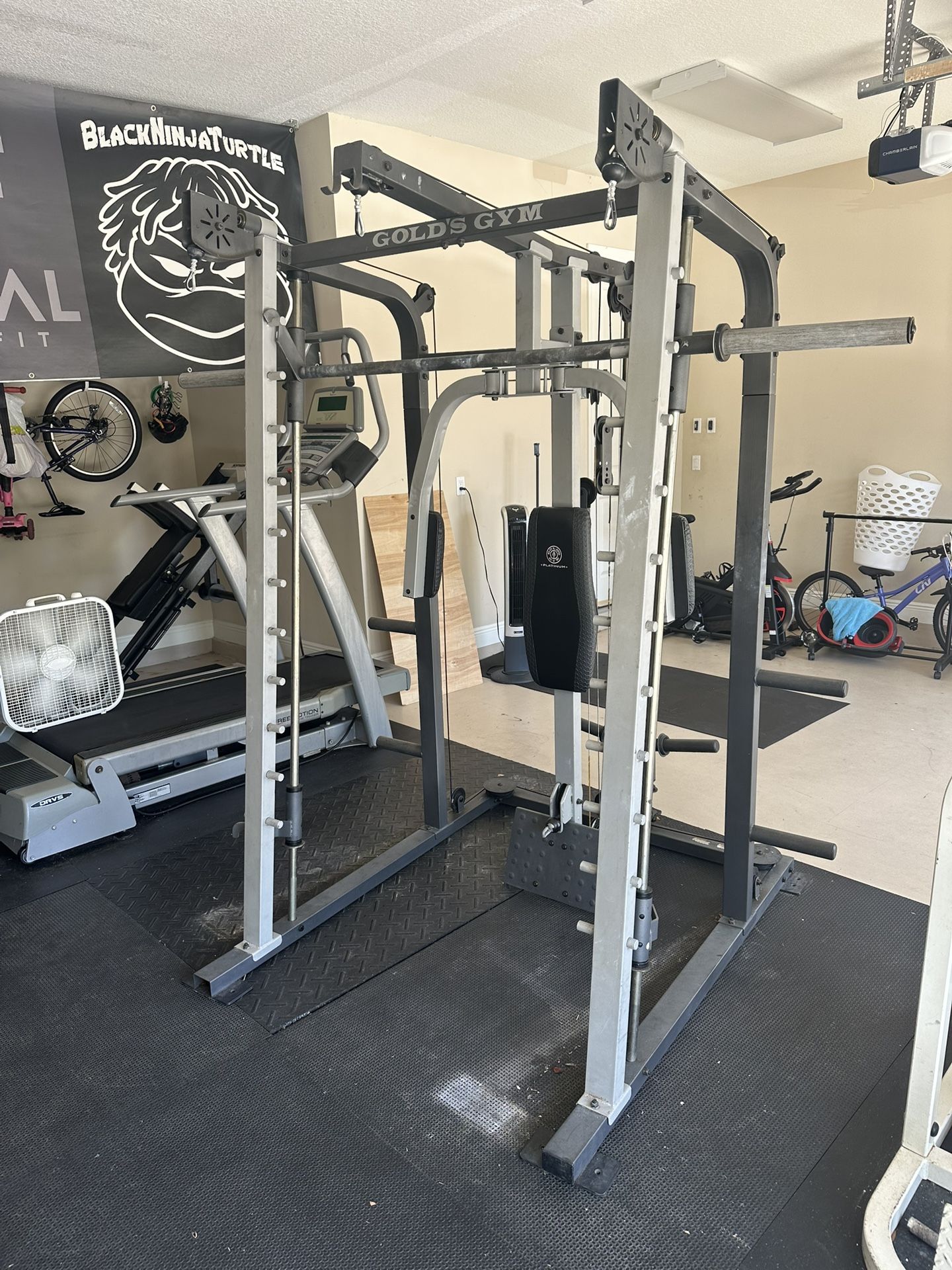 Gold’s Gym Platinum Home Gym – Smith Machine, Bench, Rack, Full Body Workout, Multi-Station, Cable System, Preacher Pad – Disassembled, Ready for Pick