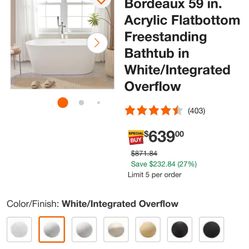 Acrylic Free Standing Bath Tub