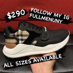 Black Burberry Sneakers ALL SIZES with Box