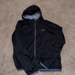 Quicksilver boys size, large windbreaker, black jacket