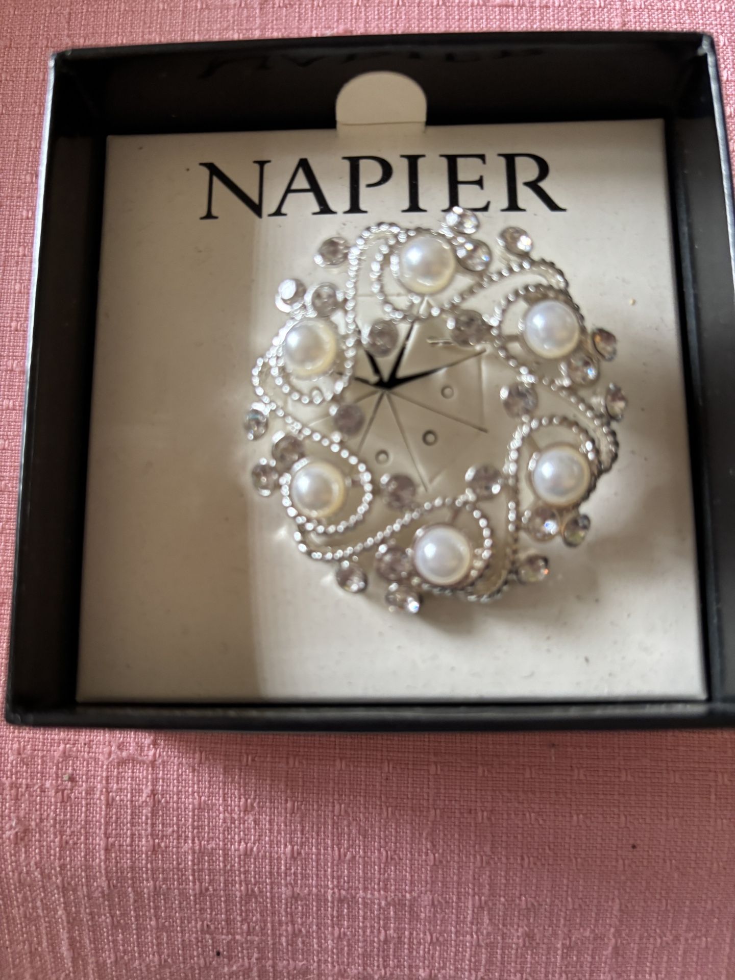 Pearl And Crystal Brooch