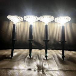 New In Box 4 Pc LED Solar Garden Light 