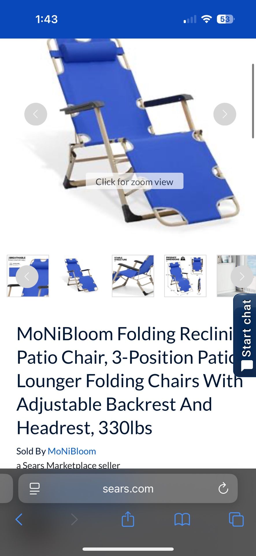 Folding Reclining Pato Chair Brand New Never Used In Box