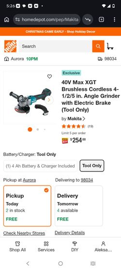 Grinder Makita 4 1/2" 36-40v